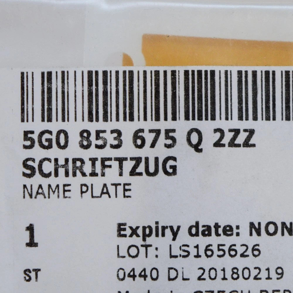 NEW VOLKSWAGEN GOLF MK7 TRUNK LID GTI EMBLEM 5G0853675Q2ZZ ORIGINAL