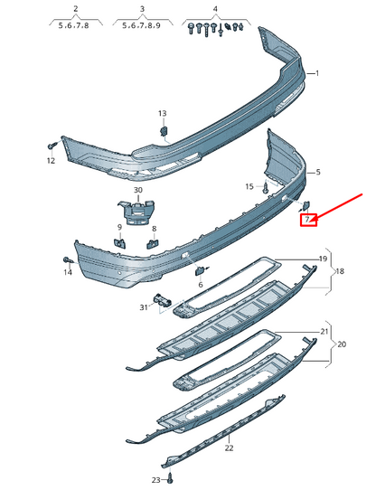 new audi q7 4m rear right bumper towing eye cover 4m08074424w3 original