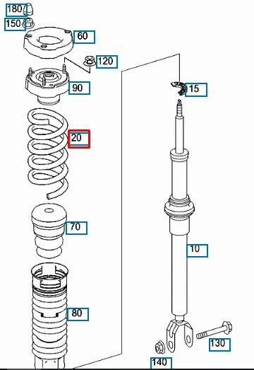NEW MERCEDES BENZ E W211 FRONT COIL SPRING A2113211504 ORIGINAL