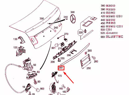 NEW MERCEDES-BENZ E-CLASS W212 REAR TRUNK LID TRIM MOULDING A2127430382