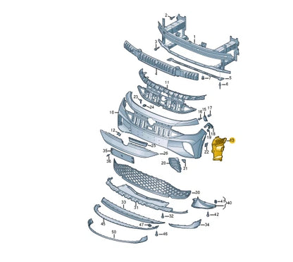 NEW VOLKSWAGEN ID.4 E21 FRONT RIGHT BUMPER COVER BRACKET 11A807884
