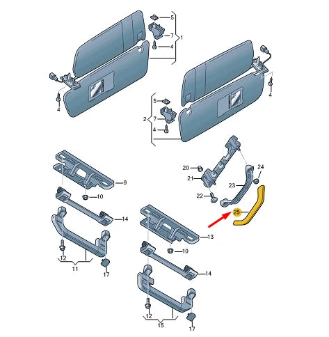 NEW VW TOUAREG 7P MK2 A-PILLAR GRAB HANDLE COVER CAP 7P685822595T