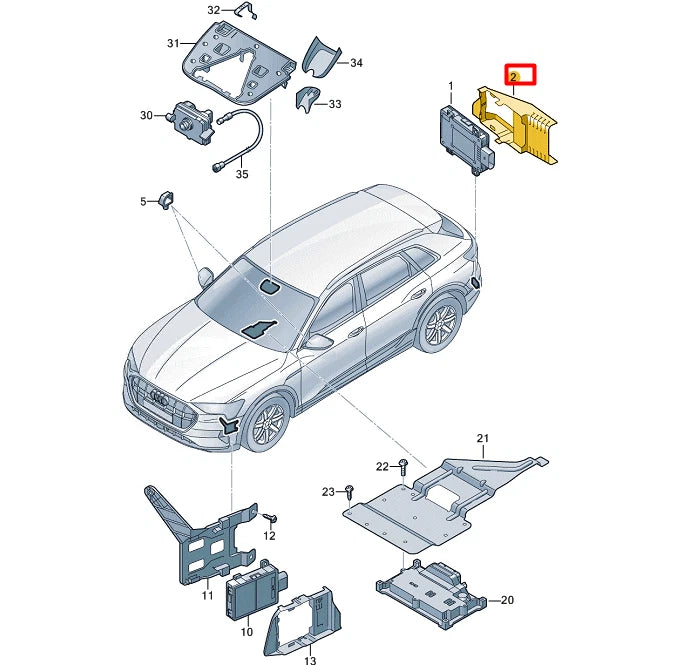 NEW AUDI E-TRON SPORTBACK GEA CONTROL UNIT LEFT SHIELD 4KE907693 ORIGINAL