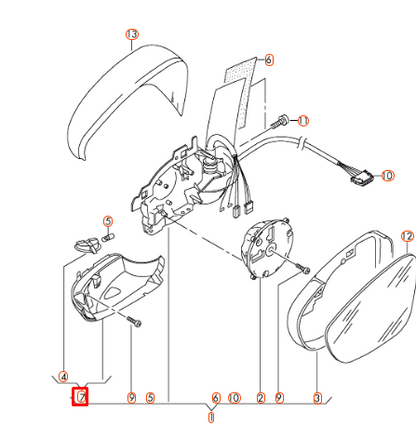 new vw touran 1t front right door mirror turn indicator 5k0949102 original