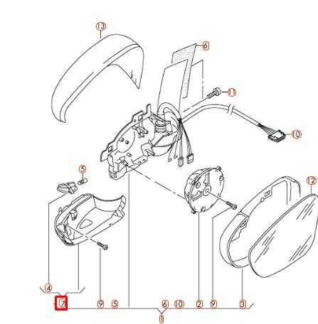 new vw touran 1t front right door mirror turn indicator 5k0949102 original