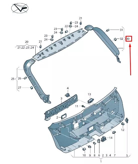 NEW AUDI E-TRON GEN RIGHT UPPER REAR LID TRIM PANEL 4KE8676084PK
