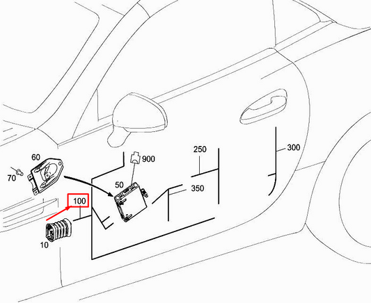 new mercedes-benz slk r172 front door wiring harness a1725407701 original