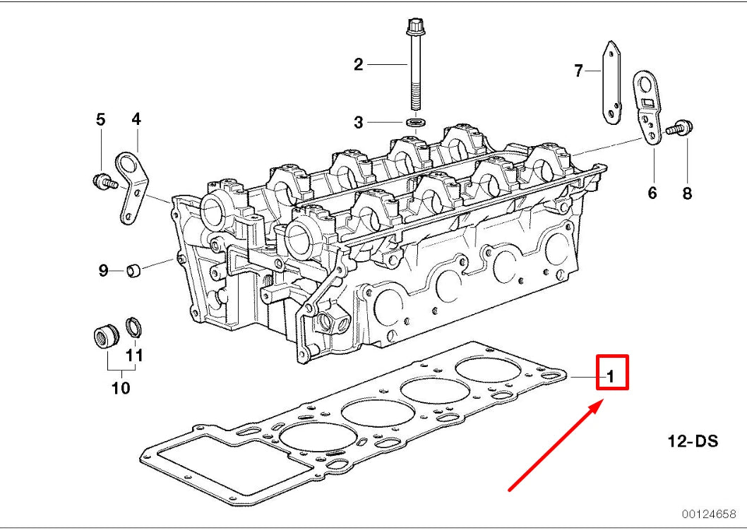 NEW BMW Z8 ROADSTER E52 CYLINDER HEAD GASKET 11127519405 7519405 ORIGINAL