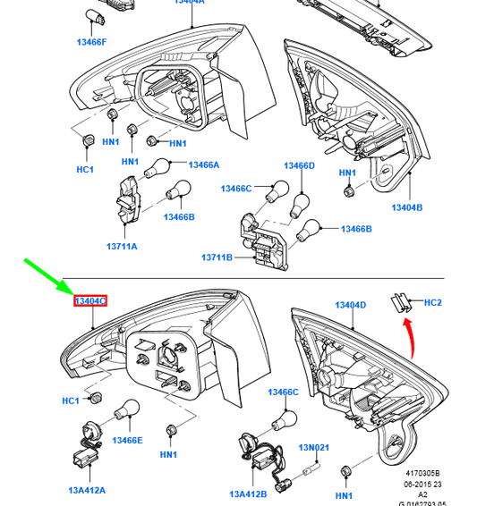 new ford mondeo mk3 rear left outer taillight bs71-13405-ce 1767498 original