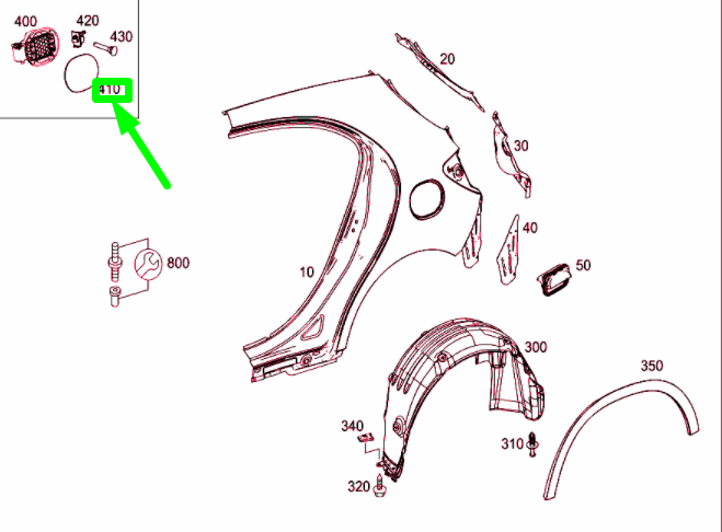 NEW MERCEDES-BENZ GLA X156 FUEL TANK FILLER FLAP PANELING A1567570006 ORIGINAL
