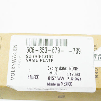 NEW VW JETTA A6 MK6 FRONT RADIATOR GRILLE INSCRIPTION BADGE 5C6853679739