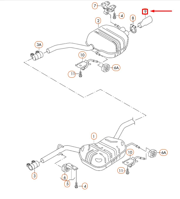 NEW VOLKSWAGEN CC EXHAUST TAIL PIPE TRIM 3C0253681P ORIGINAL