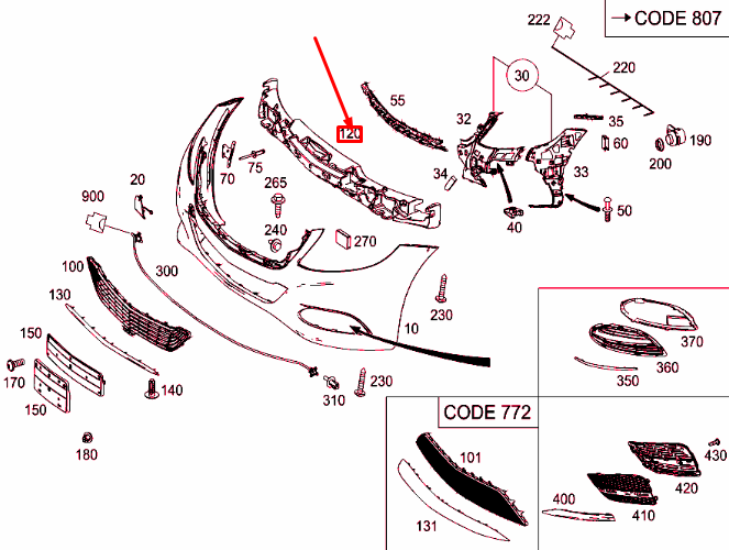 new mercedes-benz s w222 front bumper impact absorber a2228852300 original