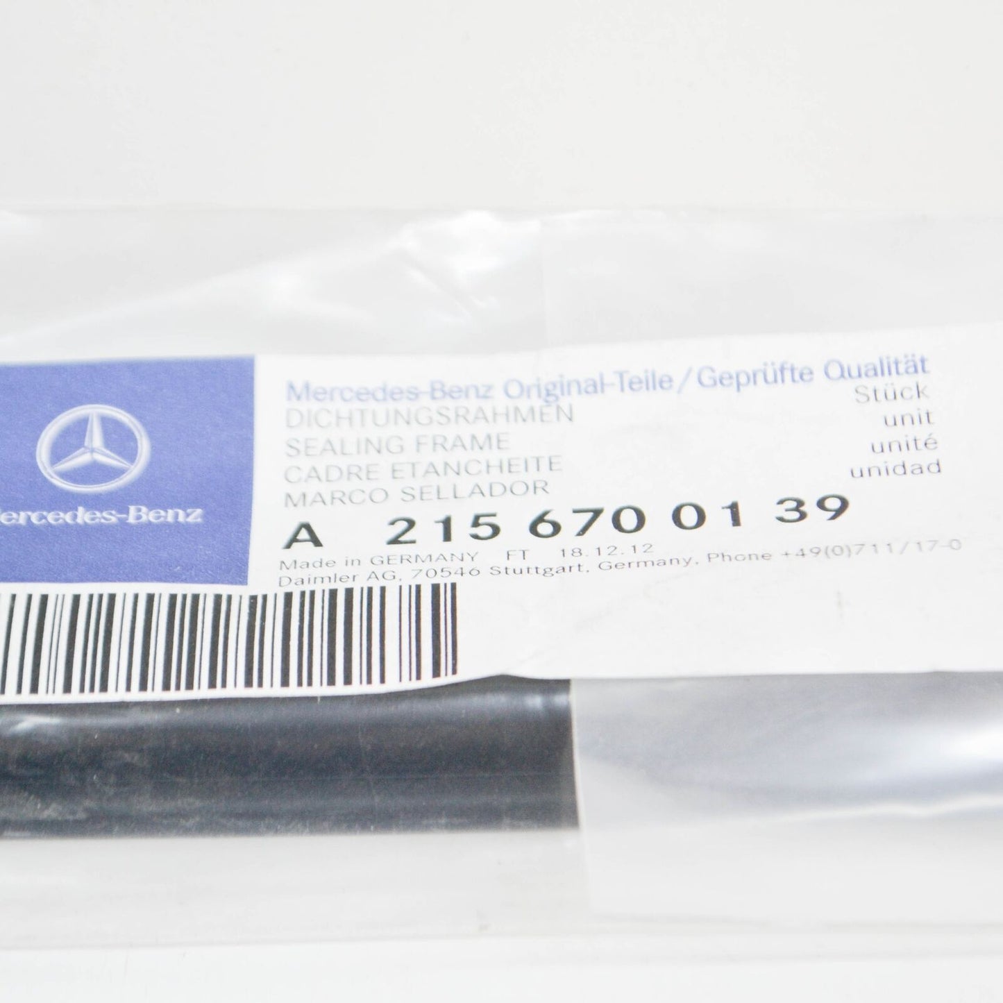 NEW MB CL COUPE C215 REAR LEFT SIDE WINDOW SEAL FRAME A2156700139 ORIGINAL