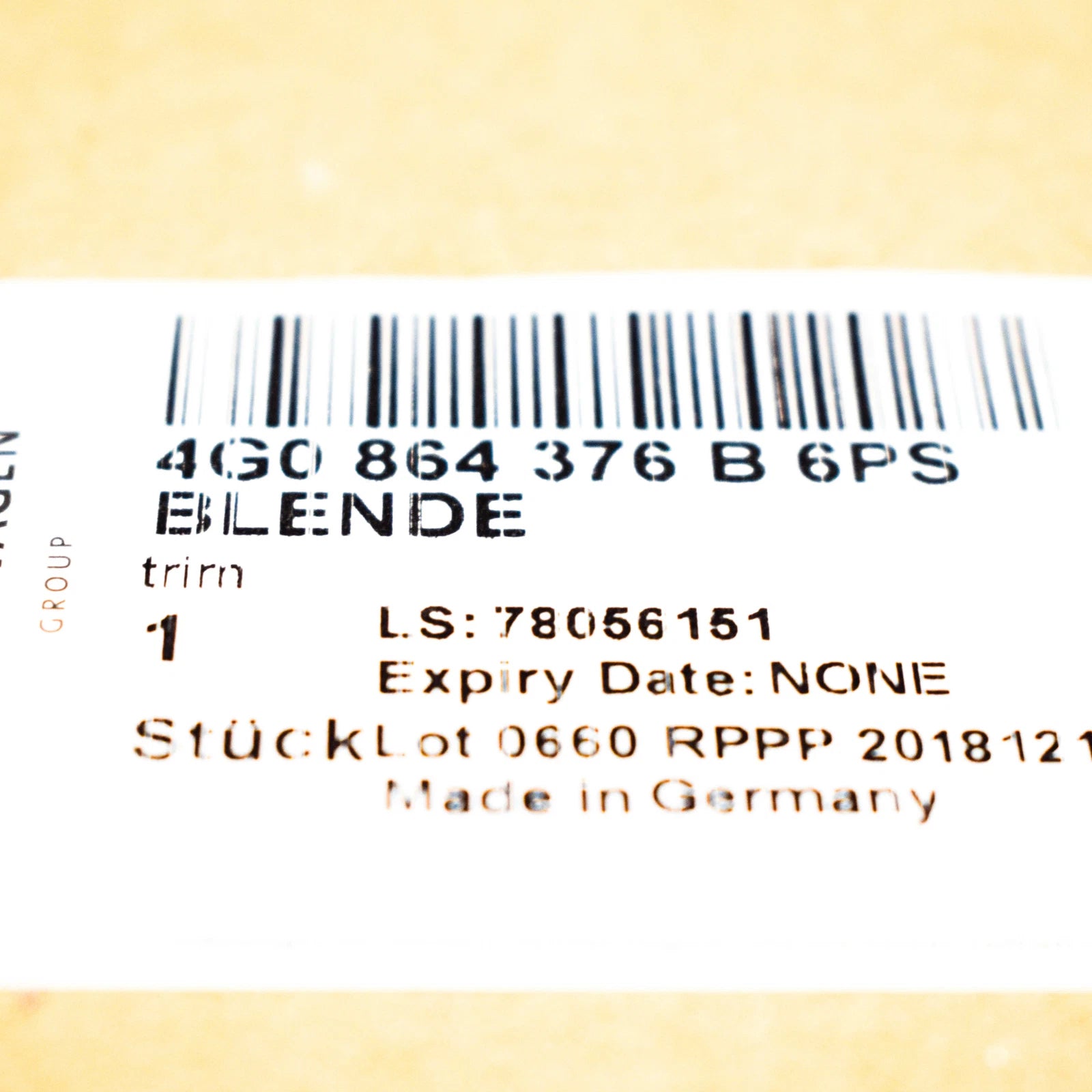 NEW AUDI A6 C7 REAR CENTER CONSOLE TRIM 4G0864376B6PS ORIGINAL