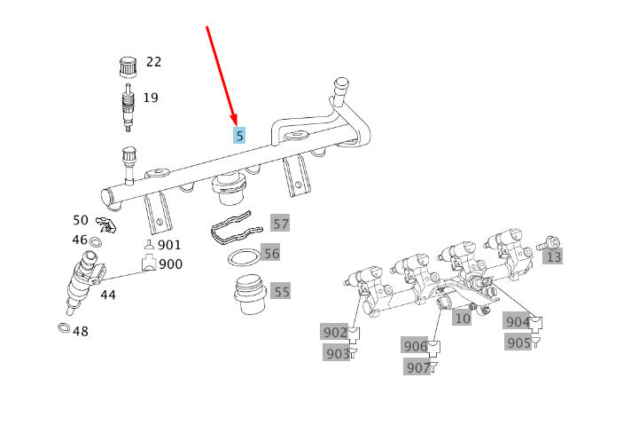 new mercedes-benz c w204 fuel distributor a2710703595 original