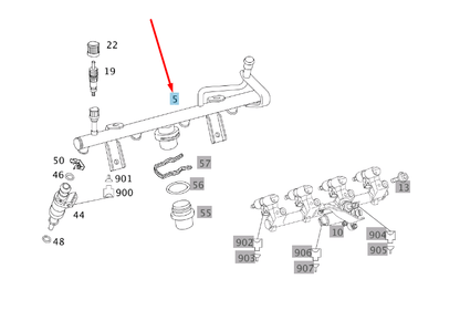 new mercedes-benz c w204 fuel distributor a2710703595 original