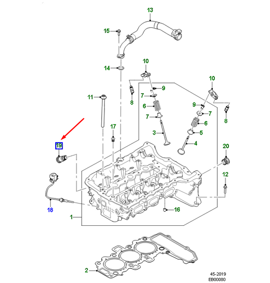 new jaguar xe x760 secondary timing chain tensioner t4n33417 original