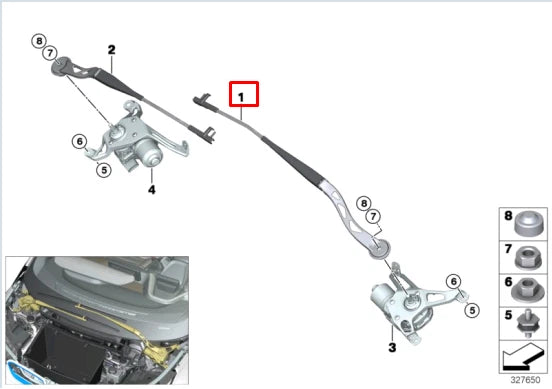 NEW BMW I3 I01 FRONT LEFT WINDSHIELD WIPER ARM LHD 61617322162 ORIGINAL