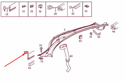 NEW MERCEDES-BENZ SLK R170 FRONT WINDSHIELD COWL RUBBER SEAL A1708310098