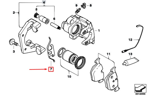NEW BMW 5 E60 REAR BRAKE CALIPER ANTI-RATTLE SPRING CLIP 34216758059 ORIGINAL