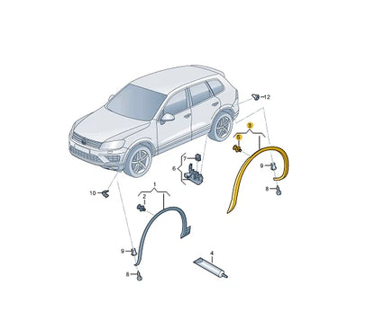 NEW VW TOUAREG 7P R LINE REAR LEFT ARCH TRIM 7P6854819A9B9 ORIGINAL