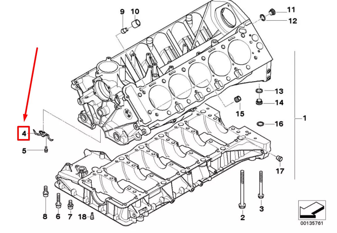 NEW BMW 5 E60 ENGINE OIL SPRAYING NOZZLE 7837298 11117837298 ORIGINAL
