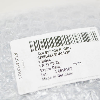 NEW AUDI A1 MK1 FRONT RIGHT DOOR MIRROR COVER CAP X0857528FGRU ORIGINAL