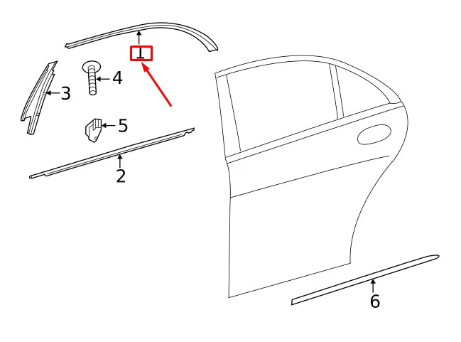 NEW MERCEDES-BENZ S W222 REAR LEFT DOOR WINDOW TRIM STRIP A2226989700 ORIGINAL