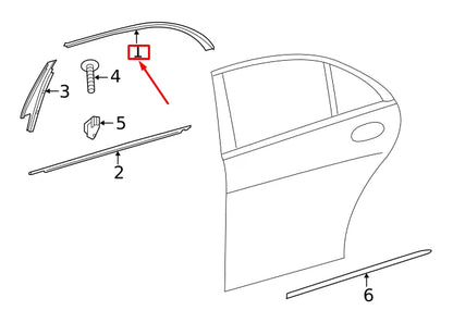NEW MERCEDES-BENZ S W222 REAR LEFT DOOR WINDOW TRIM STRIP A2226989700 ORIGINAL