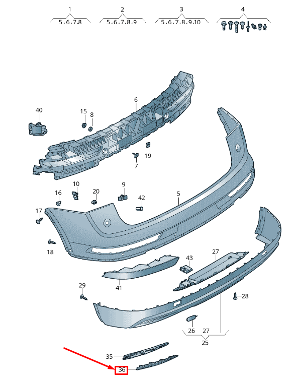 new audi q5 fy rear right bumper corner trim 80a8078342zz 80a807834 2zz original