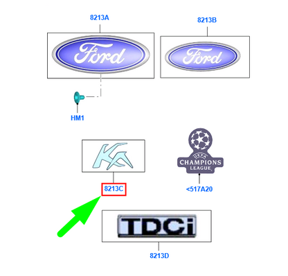 new ford ka mk2 tailgate boot ka lettering name badge 1916891 original