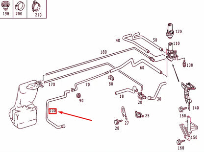 NEW MERCEDES-BENZ S W220 HEATER RETURN HOSE LINE A2208324494 ORIGINAL