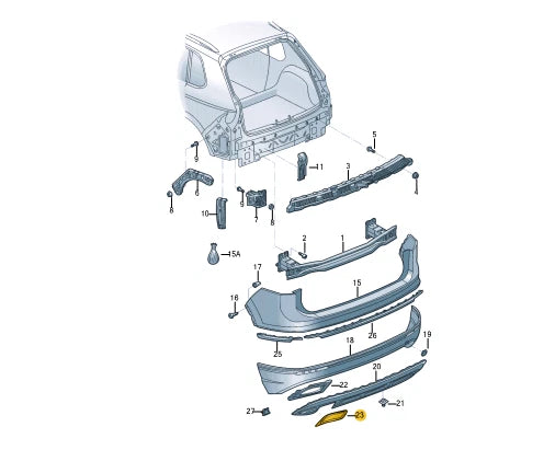 NEW VOLKSWAGEN TIGUAN AD REAR RIGHT EXHAUST TAILPIPE TRIM 5NN807834D041