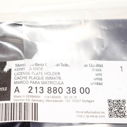 NEW MB E-CLASS W213 FRONT BUMPER LICENSE NUMBER PLATE A2138803800 ORIGINAL