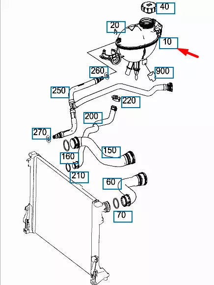 NEW MERCEDES-BENZ GLK-CLASS X204 EXPANSION TANK A2045000749