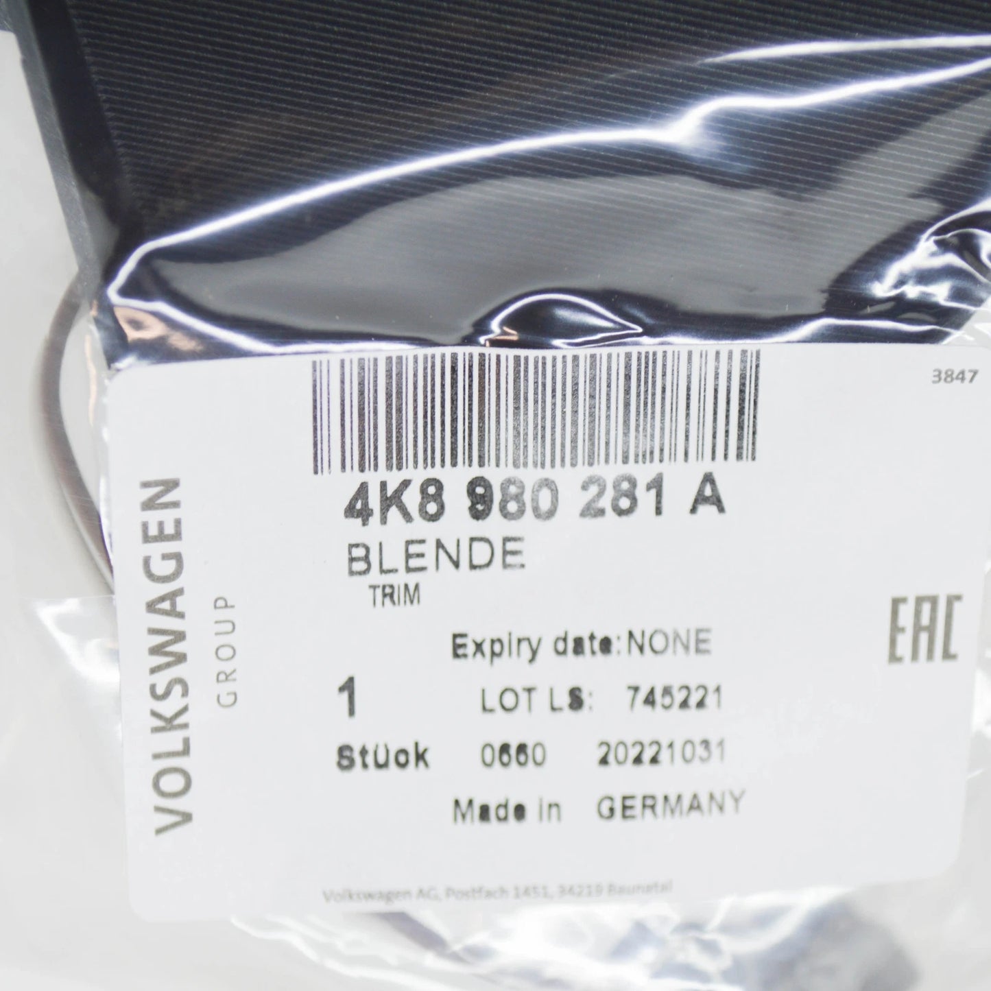 NEW AUDI A7 4K8 FRONT WINDSHIELD POST TRIM 4K8980281A ORIGINAL