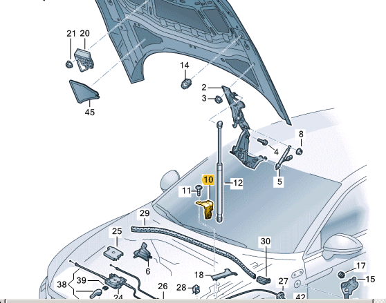 NEW VW ARTEON 3H7 FRONT LEFT BONNET HOOD GAS FILLED STRUT 3G8823401 ORIGINAL