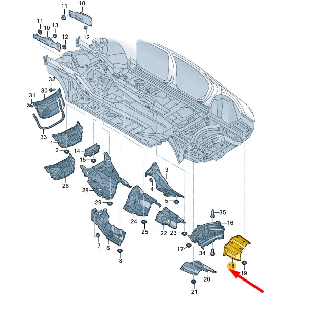 NEW AUDI A8 4N D5 REAR SILENCER LEFT HEAT SHIELD 4N0825711E ORIGINAL