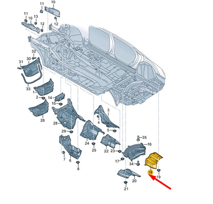 NEW AUDI A8 4N D5 REAR SILENCER LEFT HEAT SHIELD 4N0825711E ORIGINAL