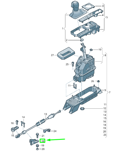 NEW VOLKSWAGEN ARTEON 3H7 SELECTOR MECHANISM CABLE ABUTMENT 3QF713323 ORIGINAL