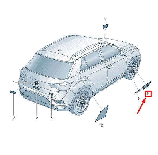NEW VW T-ROC A11 FRONT RIGHT WING MANUFACTURER BADGE 2GA853688CFOD