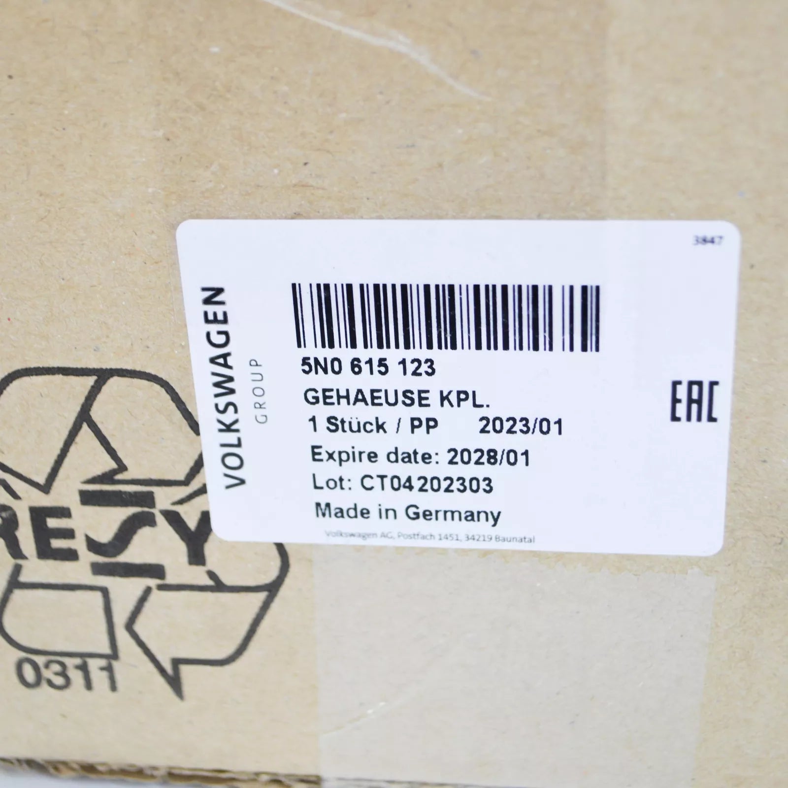 NEW AUDI Q3 8U FRONT LEFT BRAKE CALIPER 5N0615123 ORIGINAL