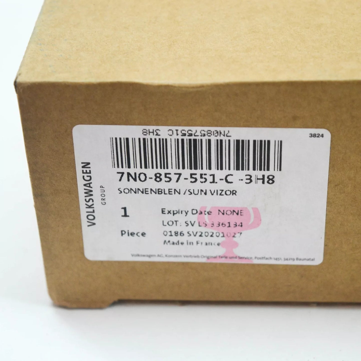 NEW VOLKSWAGEN AMAROK LEFT SIDE SUN VISOR 7N0857551C3H8 2017 ORIGINAL