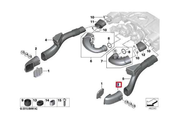 NEW BMW 5 G30 AIR INTAKE DUCT 13718613148 ORIGINAL