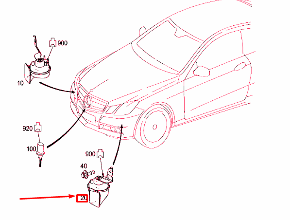 new mercedes-benz e c207 front left side horn a2075421820 original