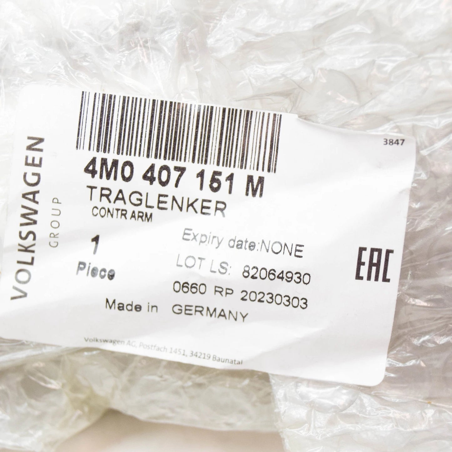 NEW AUDI A8 4N FRONT LEFT LOWER CONTROL ARM 4M0407151M ORIGINAL