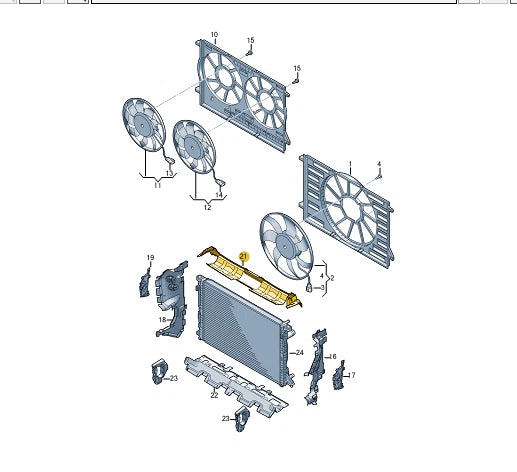 NEW AUDI Q7 4M RADIATOR UPPER AIR DUCT 4M0121285B ORIGINAL