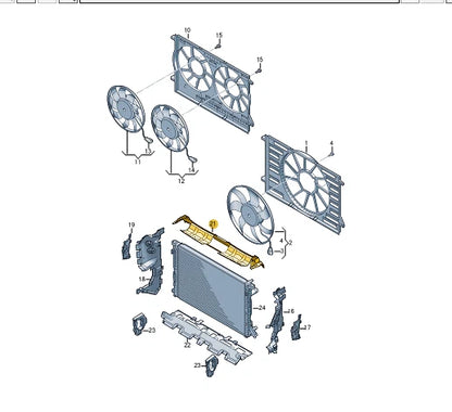 NEW AUDI Q7 4M RADIATOR UPPER AIR DUCT 4M0121285B ORIGINAL