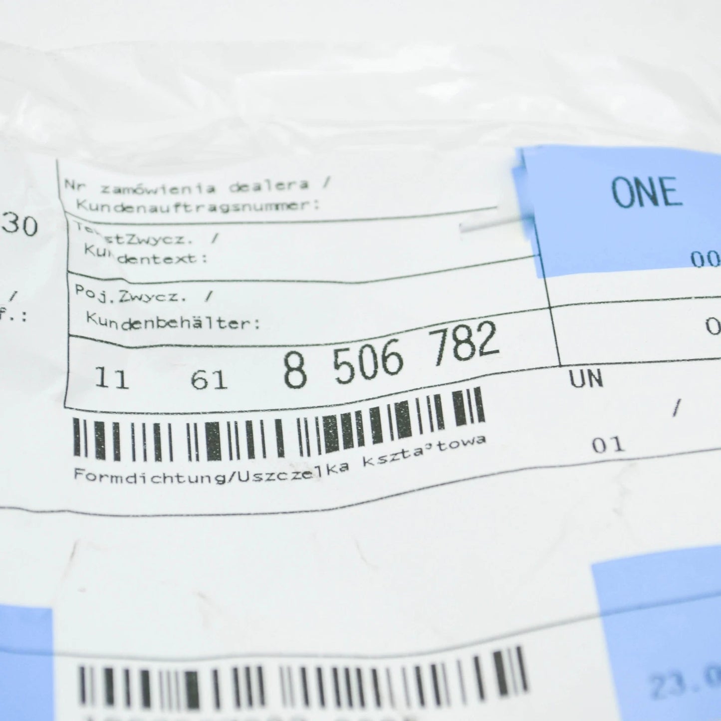 NEW BMW 1 E81 AIR DUCT O-RING 11618506782